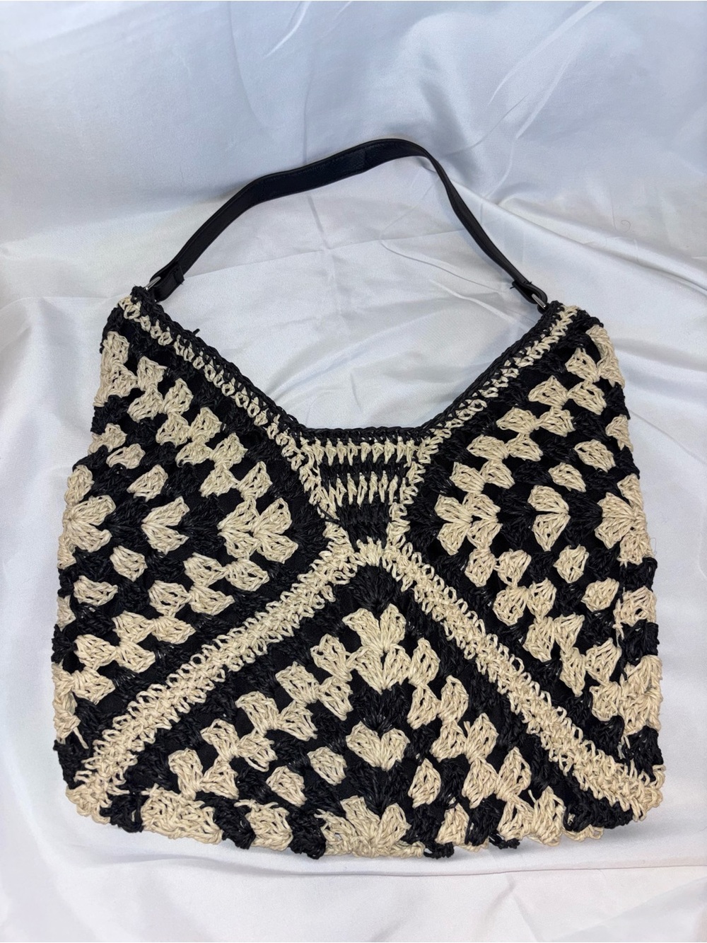 NEW Woven Crochet Hobo Bag